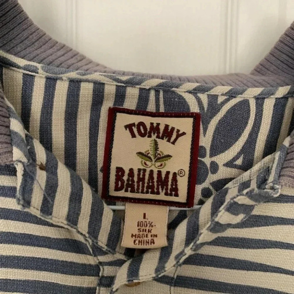 Tommy Bahama 100% Silk Mens Polo Beach Shirt - Picture 3 of 4